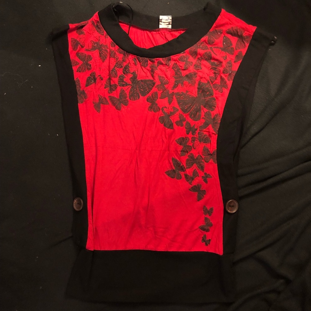 Butterfly print open side top